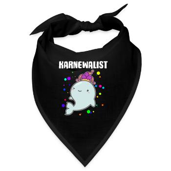 Karnewal Karnewalist Karneval Fasnacht Konfetti - Bandana - Schwarz - Vorne