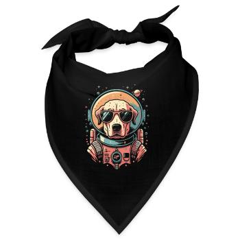 Retro Space Labrador Shirt Farbenfrohes Kunstwerk - Bandana - Schwarz - Vorne