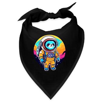 Faultier Astronaut Illustration - Bandana - Schwarz - Vorne