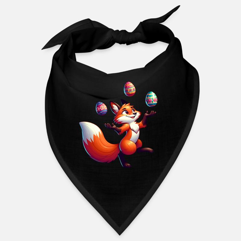 Jongleur de renard de Pâques avec des œufs Bandana