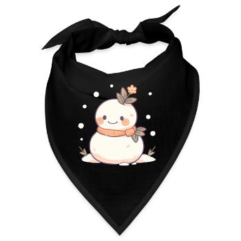 Süßer Weihnachts Schneemann - Festtags-Design - Bandana - Schwarz - Vorne