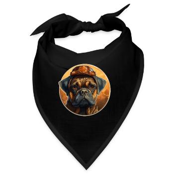 Mops als Baumeister - Bandana - Schwarz - Vorne