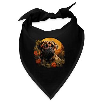 Mops Hawaii Vintage - Bandana - Schwarz - Vorne