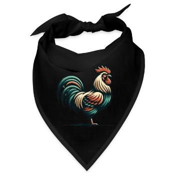 Rustikaler Hahnencharme - Bandana - Schwarz - Vorne