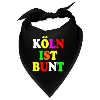 Köln ist bunt - Bandana - Schwarz - Vorne