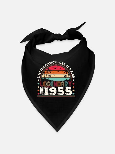 Legend June 1955 67th Birthday Gift Men - Bandana - black - Front