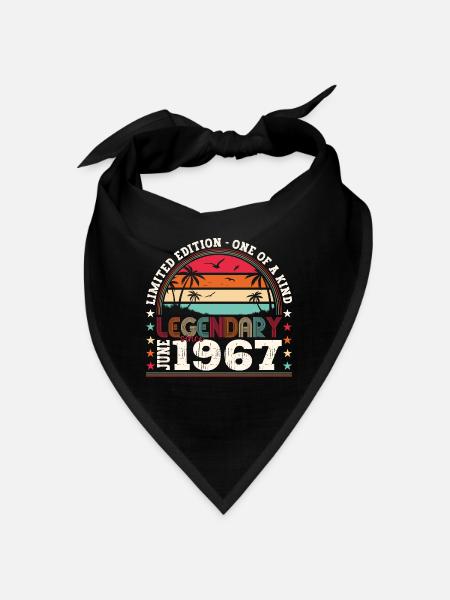Legend June 1967 55th Birthday Gift Men - Bandana - black - Front