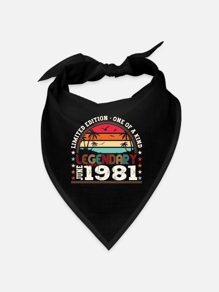 Legend June 1981 41st Birthday Gift Men - Bandana - black - Front