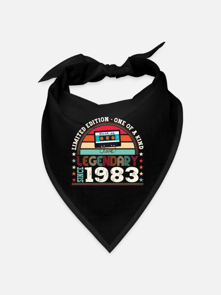 Legendary 1983 39th Birthday Gift Men - Fun - Bandana - black - Front