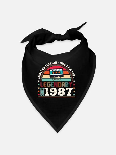 Legendary 1987 35th Birthday Gift Men - Fun - Bandana - black - Front