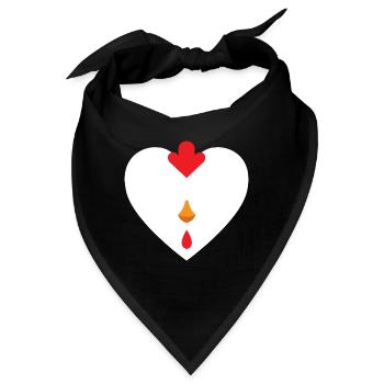 Hühnerherz-Design für Hühnerfans - Bandana - Schwarz - Vorne