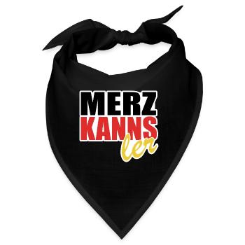 Merz kanns - Kanzler - Kanzlerkandidat - Bandana - Schwarz - Vorne