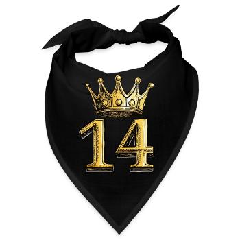 14 Zahl Krone - Bandana - Schwarz - Vorne