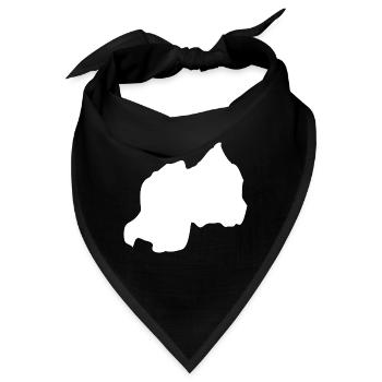 Ruanda Landkarte Flagge - Bandana - Schwarz - Vorne
