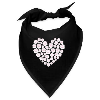 Katzenpfoten-Herz-Design für Katzenfans - Bandana - Schwarz - Vorne
