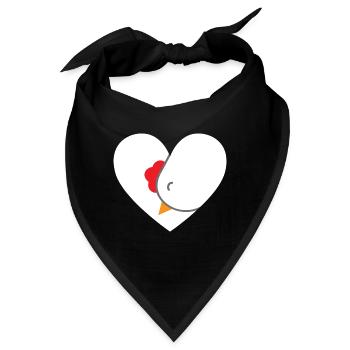 Hühnerherz-Design für Hühnerfans - Bandana - Schwarz - Vorne