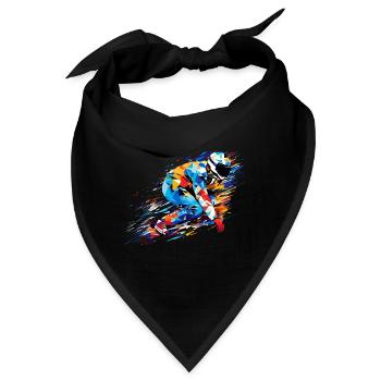 Snowboard Sport Spiel Champion Wettbewerb Zusammenfassung - Bandana - Schwarz - Vorne