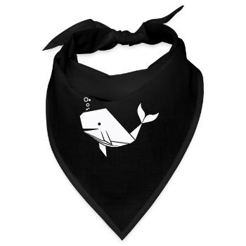 Wal Polygon – Minimalistisches Meerestier Design - Bandana - Schwarz - Vorne