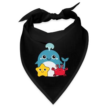 Kleiner Wal - Bandana - Schwarz - Vorne