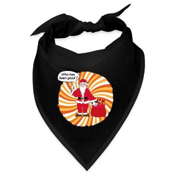 Santa Claus Pop Art - Bandana - Schwarz - Vorne