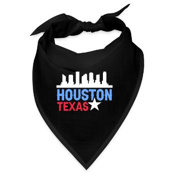 Houston Skyline Design für stolze Houstoner - Bandana - Schwarz - Vorne