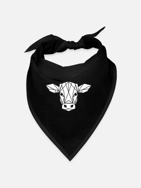 Calf Polygon - Farmer Design - Bandana - black - Front
