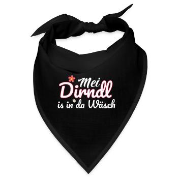 Dirndl Tracht | Mei Dirndl is in da - Bandana - Schwarz - Vorne