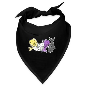 Nichtbinäres Flaggenfischdesign für stolze Enbys - Bandana - Schwarz - Vorne