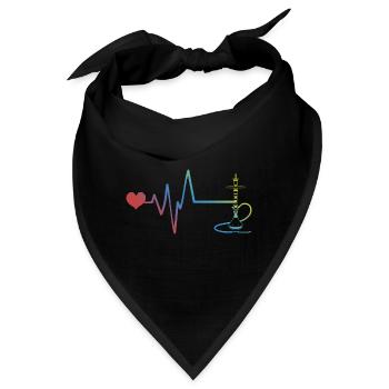 Bong Rauchen Pfeife Puls Herzschlag - Bandana - Schwarz - Vorne
