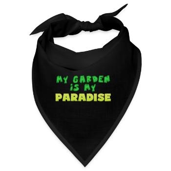 garden, my garden is my paradise - Garten Paradis - Bandana - Schwarz - Vorne