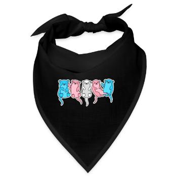 Trans Flagge Otter Design für Trans Menschen - Bandana - Schwarz - Vorne