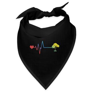 Baum Puls Herzschlag Puls Herzschlag - Bandana - Schwarz - Vorne