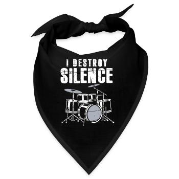 Geschenk Schlagzeuger, Musikband I Destroy Silence - Bandana - Schwarz - Vorne