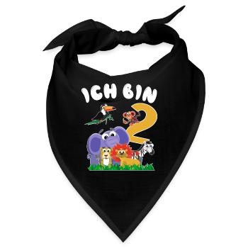 ich bin zwei, Dschungeltiere zum Kindergeburtstag - Bandana - Schwarz - Vorne