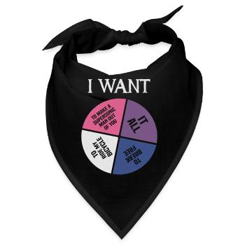 80ger Jahre Musik Retro Lyrik - I Want It All - Bandana - Schwarz - Vorne