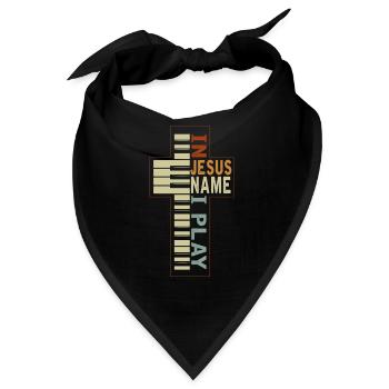 Jesus Musik Piano, Gläubiger Christ Musiker - Bandana - Schwarz - Vorne