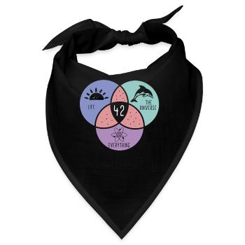 Life Universe Everything 42 Lebensinhalt - Bandana - Schwarz - Vorne