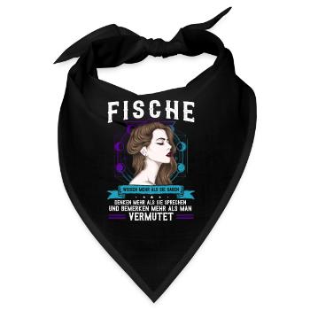 Pisces Tierkreiszeichen, Fische - Bandana - Schwarz - Vorne