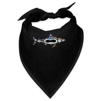 Hai, Haie, Haiarten als Hai - Bandana - Schwarz - Vorne