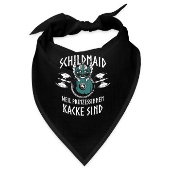 Schildmaid, Vikinger Frau, Vikinger, Nordfrau - Bandana - Schwarz - Vorne