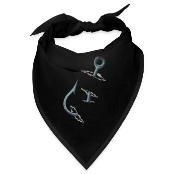 Fischer, Angeln, Angelhaken - Bandana - Schwarz - Vorne