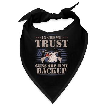 In Gott, Wir Vertrauen, Sind Waffen Nur Backup - Bandana - Schwarz - Vorne