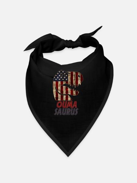 Patriotic Ouma Dinosaur - Bandana - black - Front