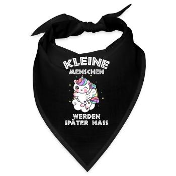 Einhorn Kleine Menschen werden später nass - Bandana - Schwarz - Vorne