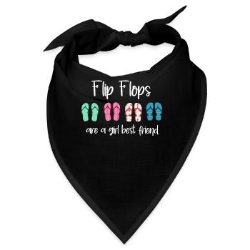 Flip Flops Sind Eine Beste Freundin Für Mädchen - Bandana - Schwarz - Vorne