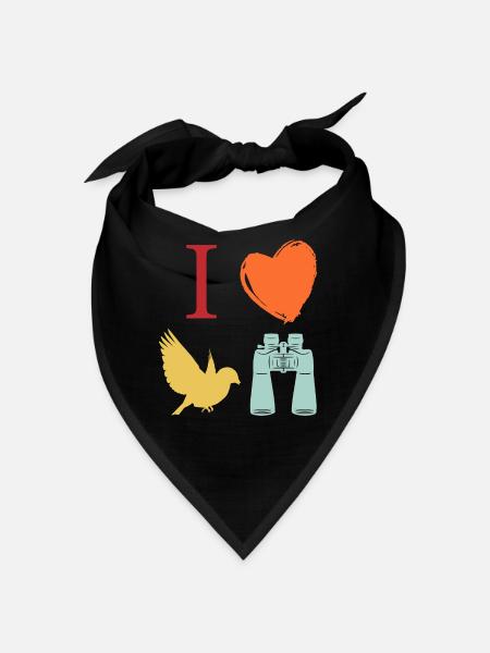 Bird watching, ornithology - Bandana - black - Front