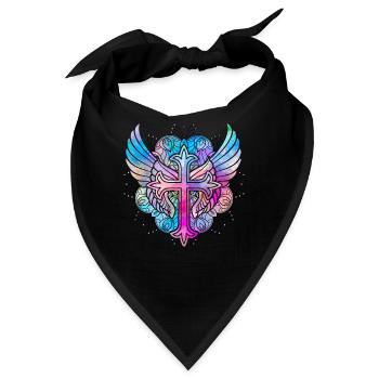 Christentum Kreuz - Bandana - Schwarz - Vorne