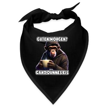 Ganz dünnes Eis - Morgenmuffel - lustiger Affe - Bandana - Schwarz - Vorne