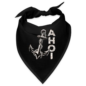 Ahoi Anker Heimat Ostfriesland Ostfriese - Bandana - Schwarz - Vorne