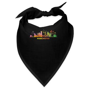 Manchester Skyline Manchester - Bandana - Schwarz - Vorne